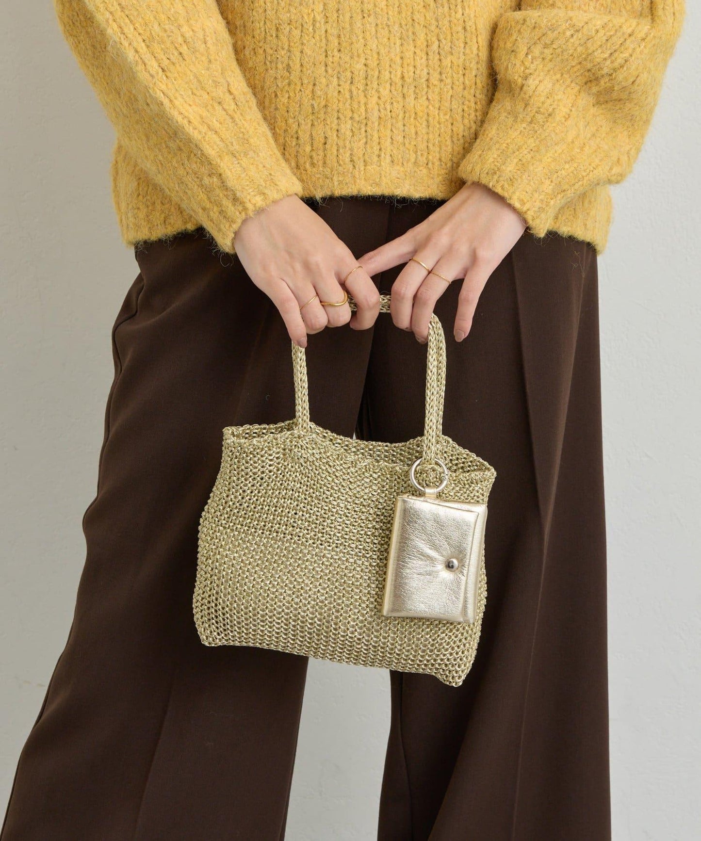 【cache cache】附耳機收納包亮絲迷你包