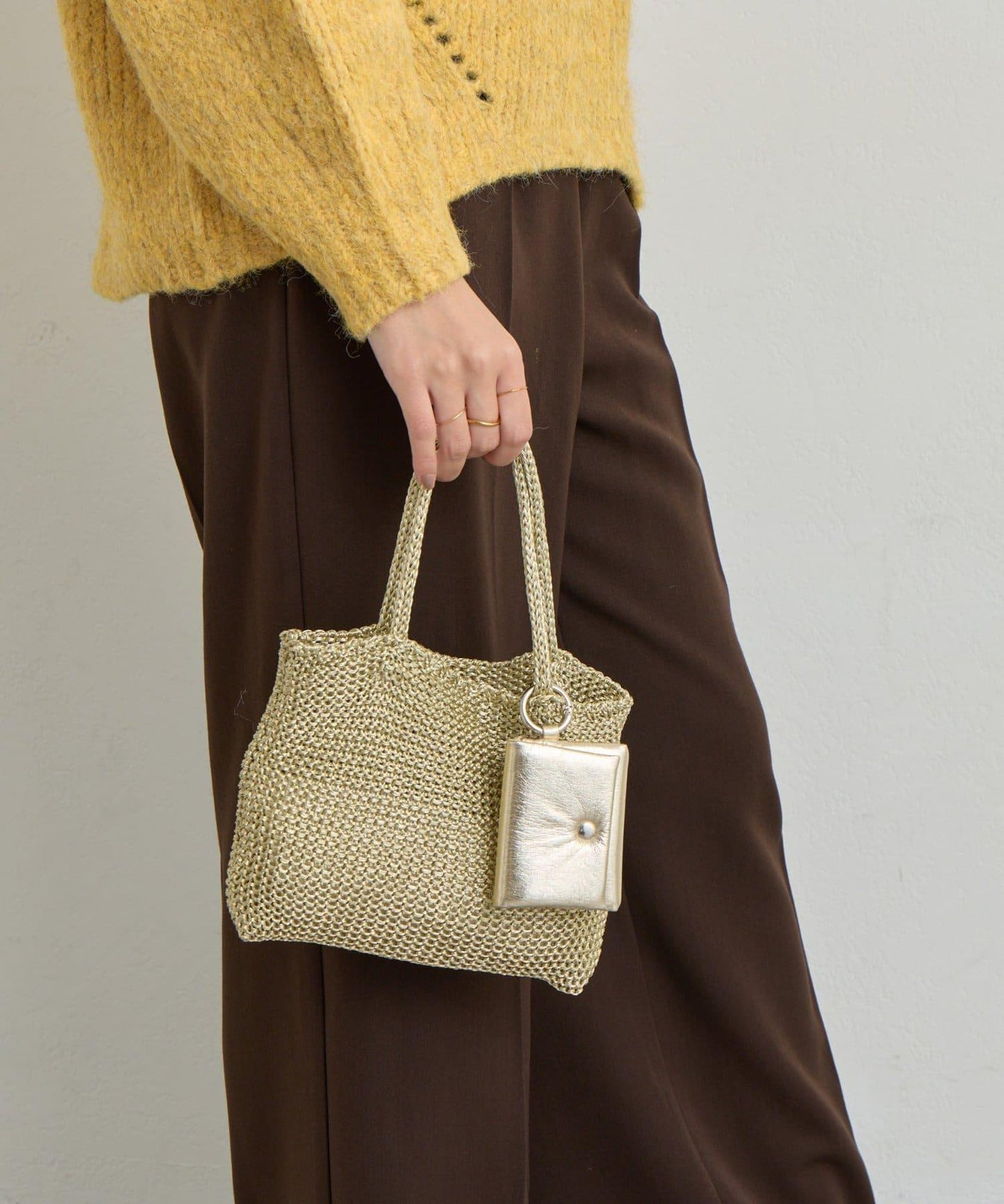 【cache cache】附耳機收納包亮絲迷你包