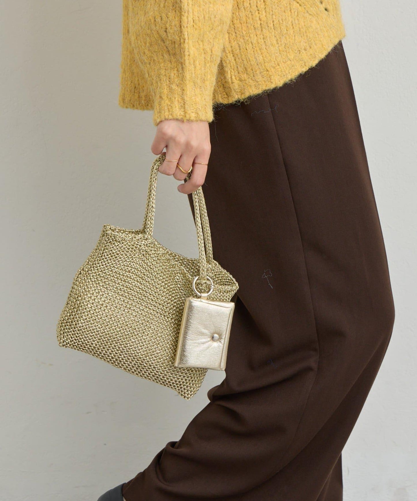 【cache cache】附耳機收納包亮絲迷你包