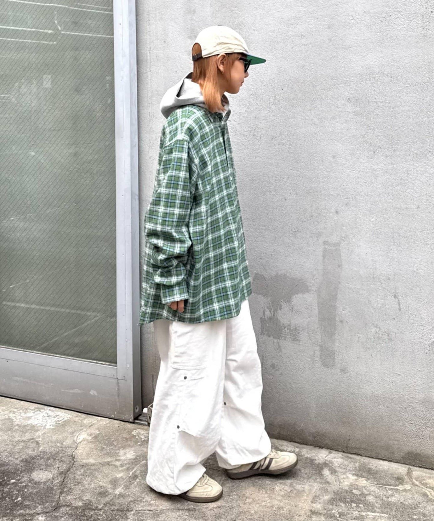 【PATTIPATTI】寬鬆格紋法蘭絨襯衫