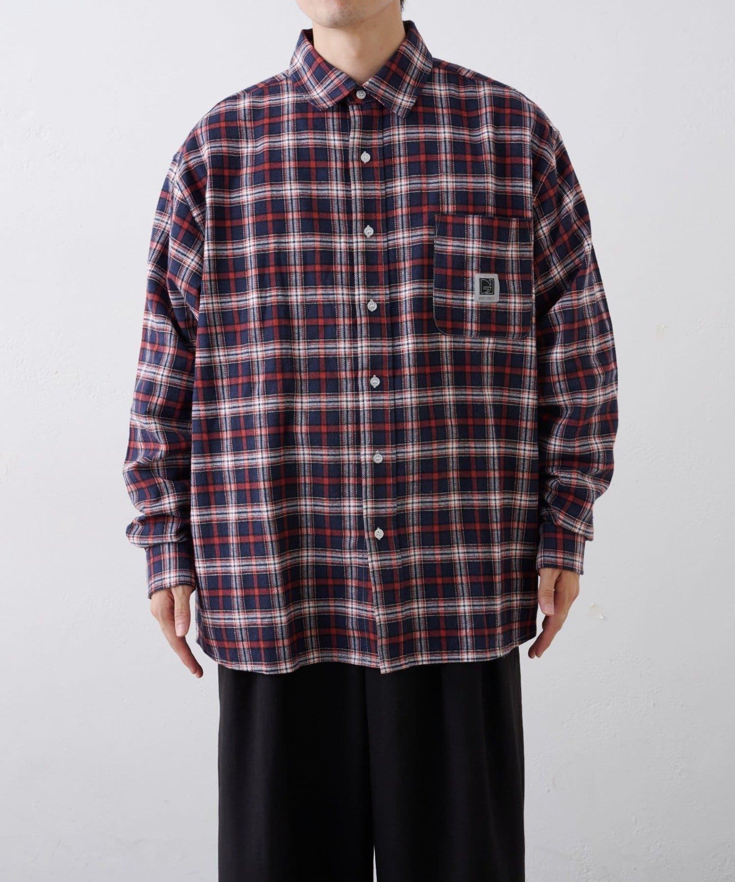 【PATTIPATTI】寬鬆格紋法蘭絨襯衫