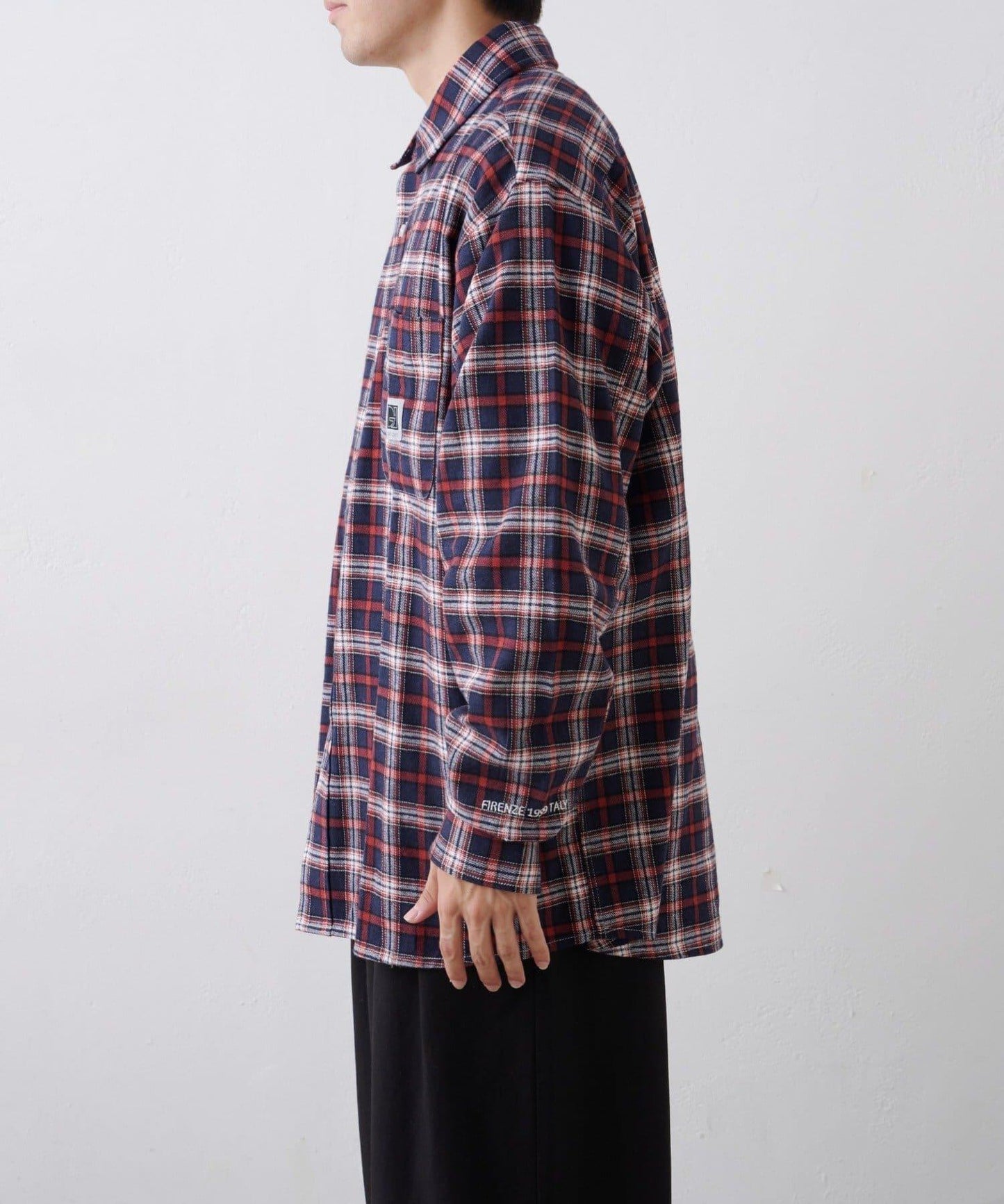 【PATTIPATTI】寬鬆格紋法蘭絨襯衫