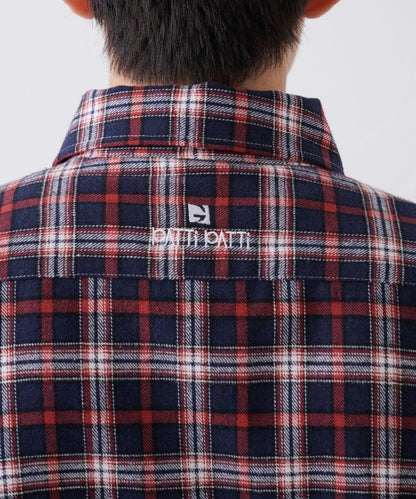 【PATTIPATTI】寬鬆格紋法蘭絨襯衫