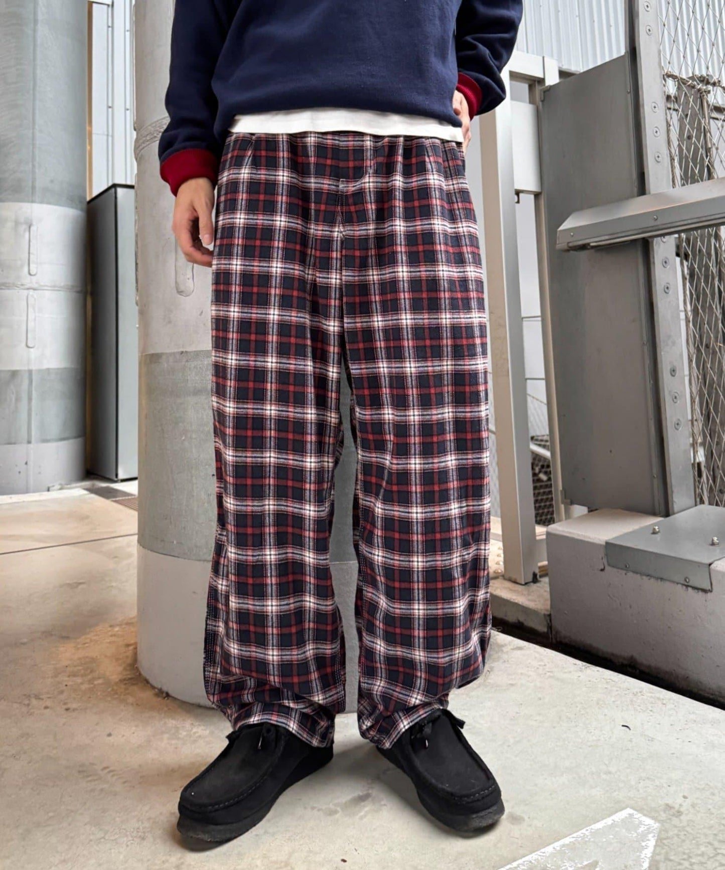 【PATTIPATTI】法蘭絨格子長褲