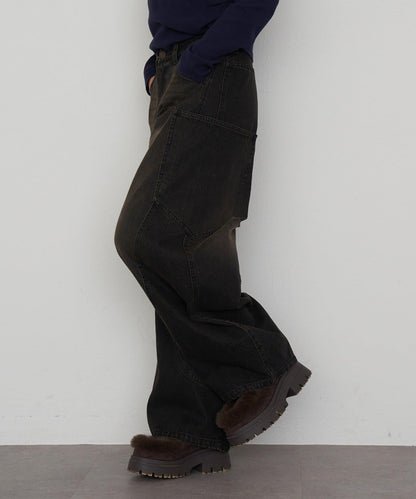 拼接設計牛仔褲