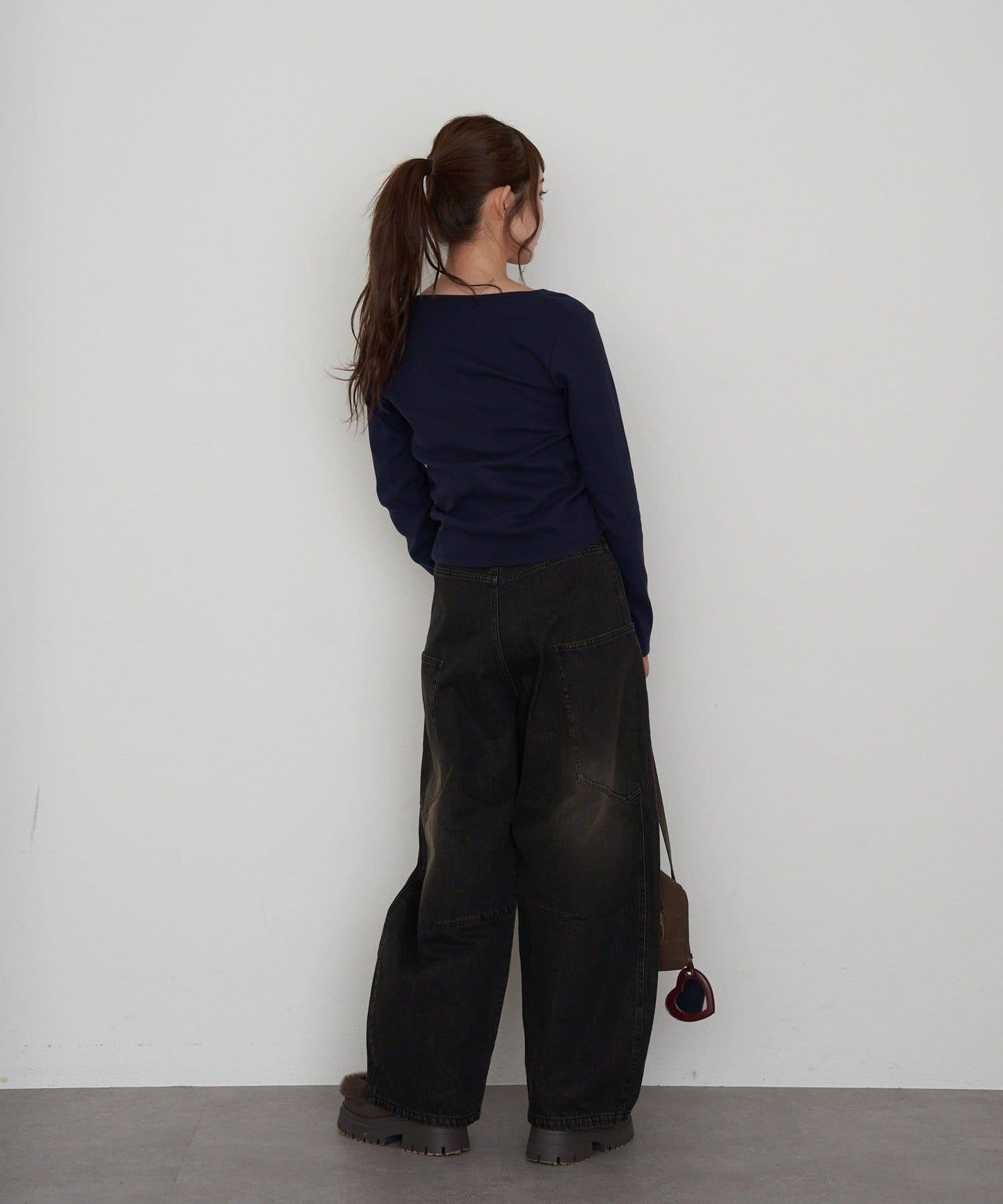 拼接設計牛仔褲