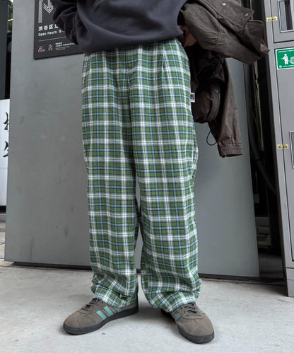 【PATTIPATTI】法蘭絨格子長褲