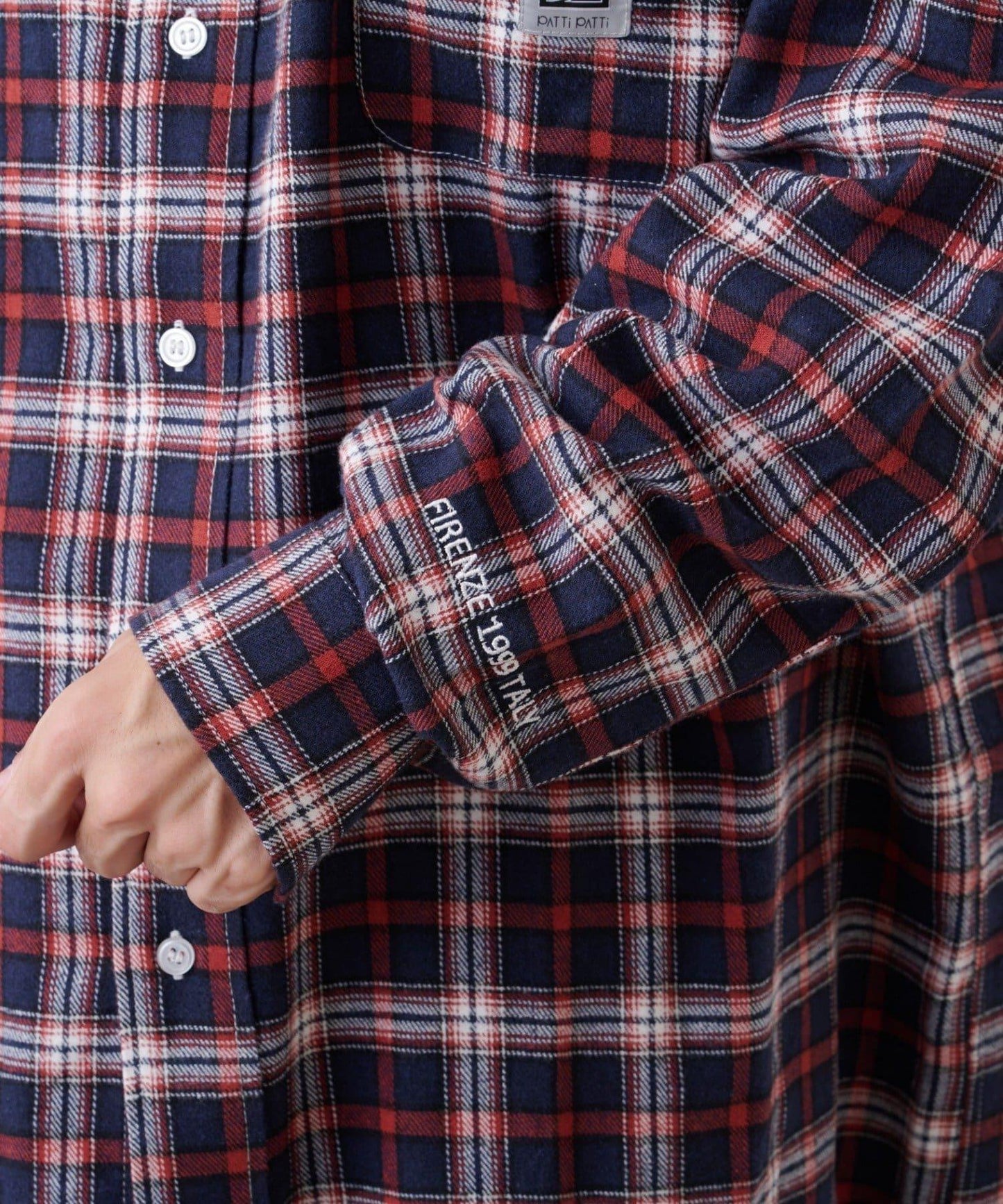 【PATTIPATTI】寬鬆格紋法蘭絨襯衫