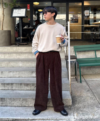 燈芯絨直筒褲