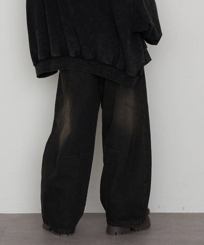 拼接設計牛仔褲