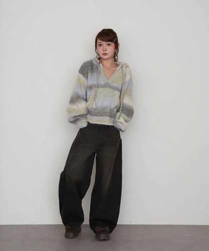 拼接設計牛仔褲