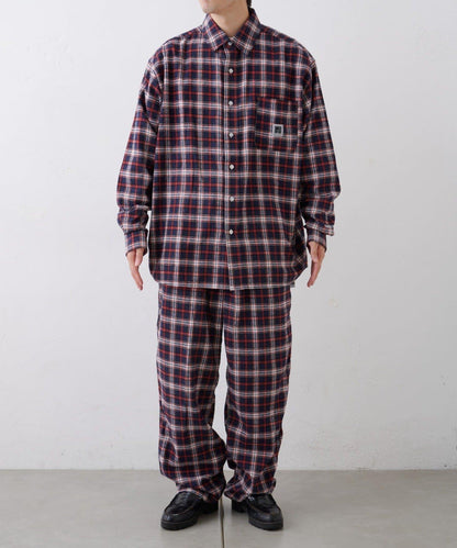 【PATTIPATTI】寬鬆格紋法蘭絨襯衫