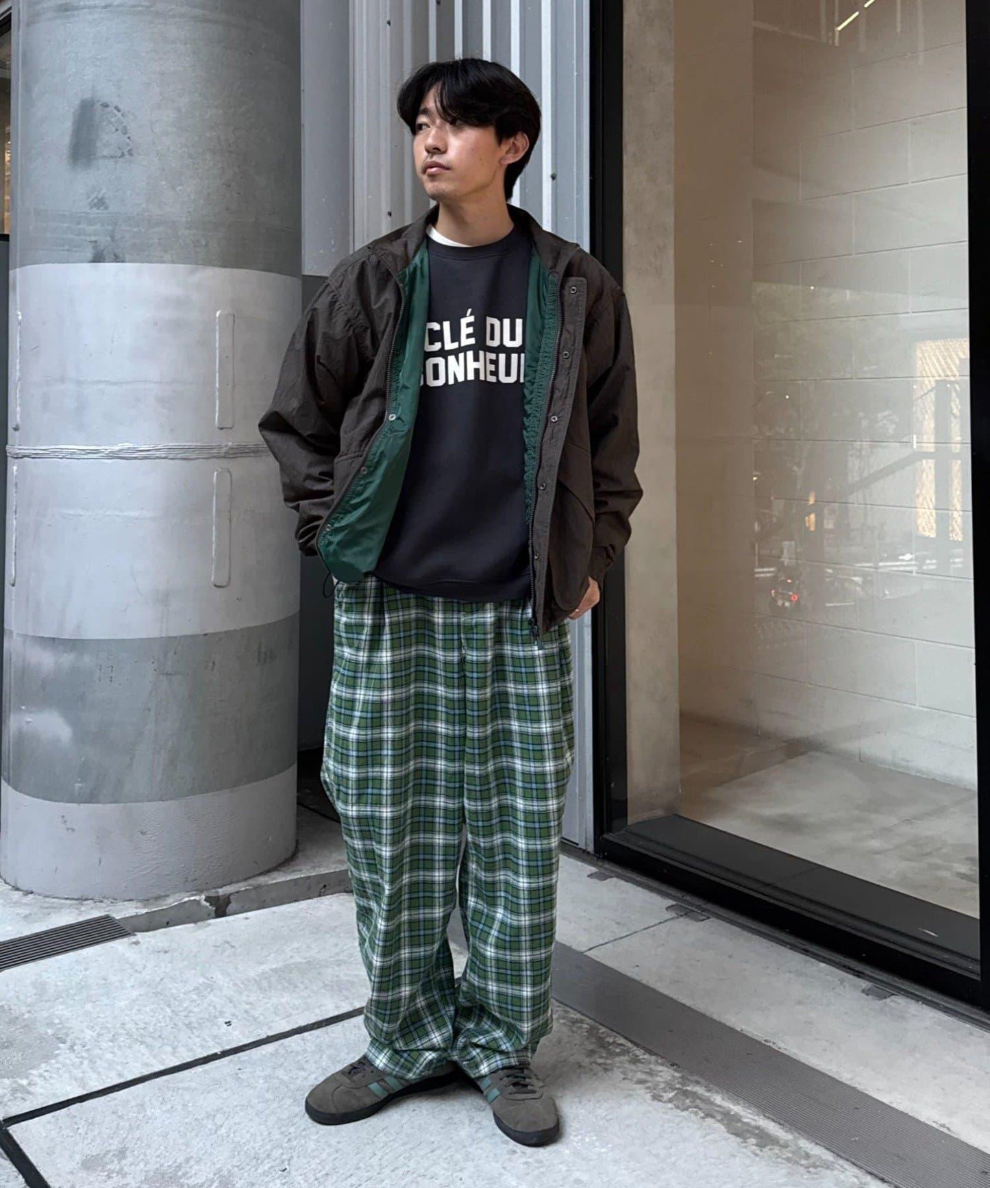 【PATTIPATTI】法蘭絨格子長褲