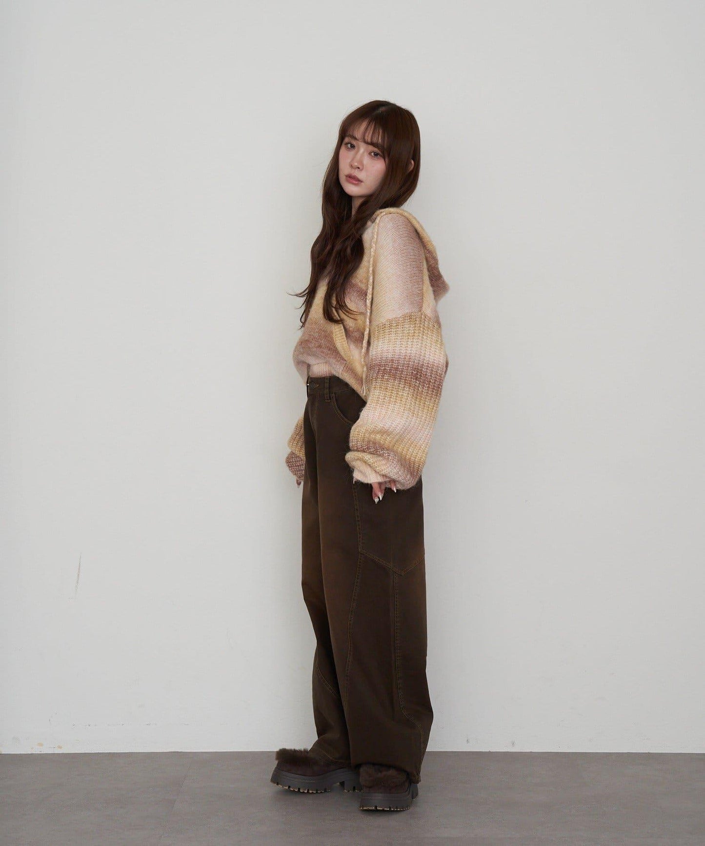 拼接設計牛仔褲