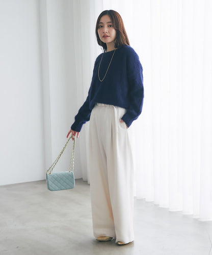 配腰帶寬鬆長褲