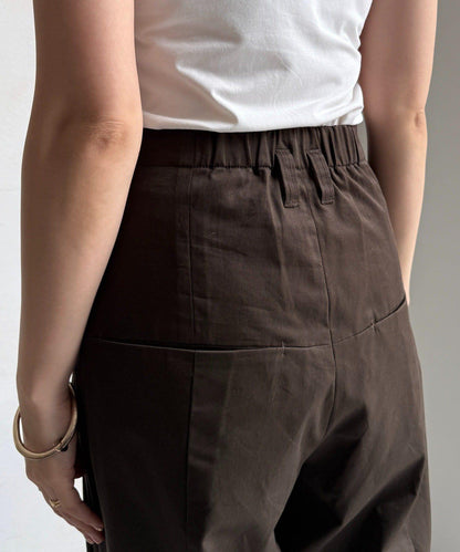 斜紋寬腿休閒褲