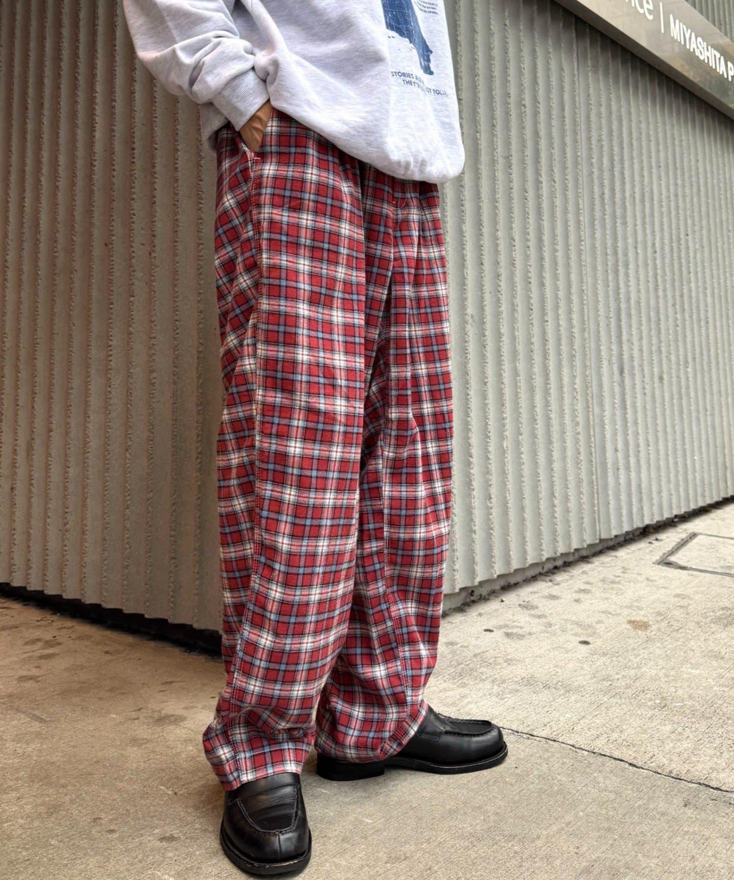 【PATTIPATTI】法蘭絨格子長褲