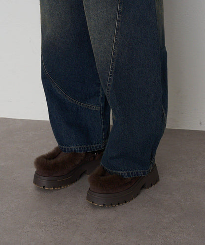 拼接設計牛仔褲