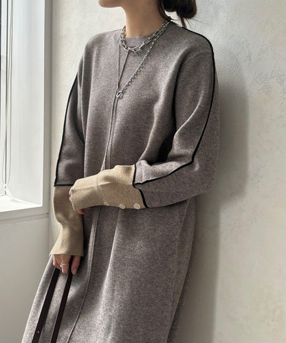 線條設計米蘭羅紋連衣裙