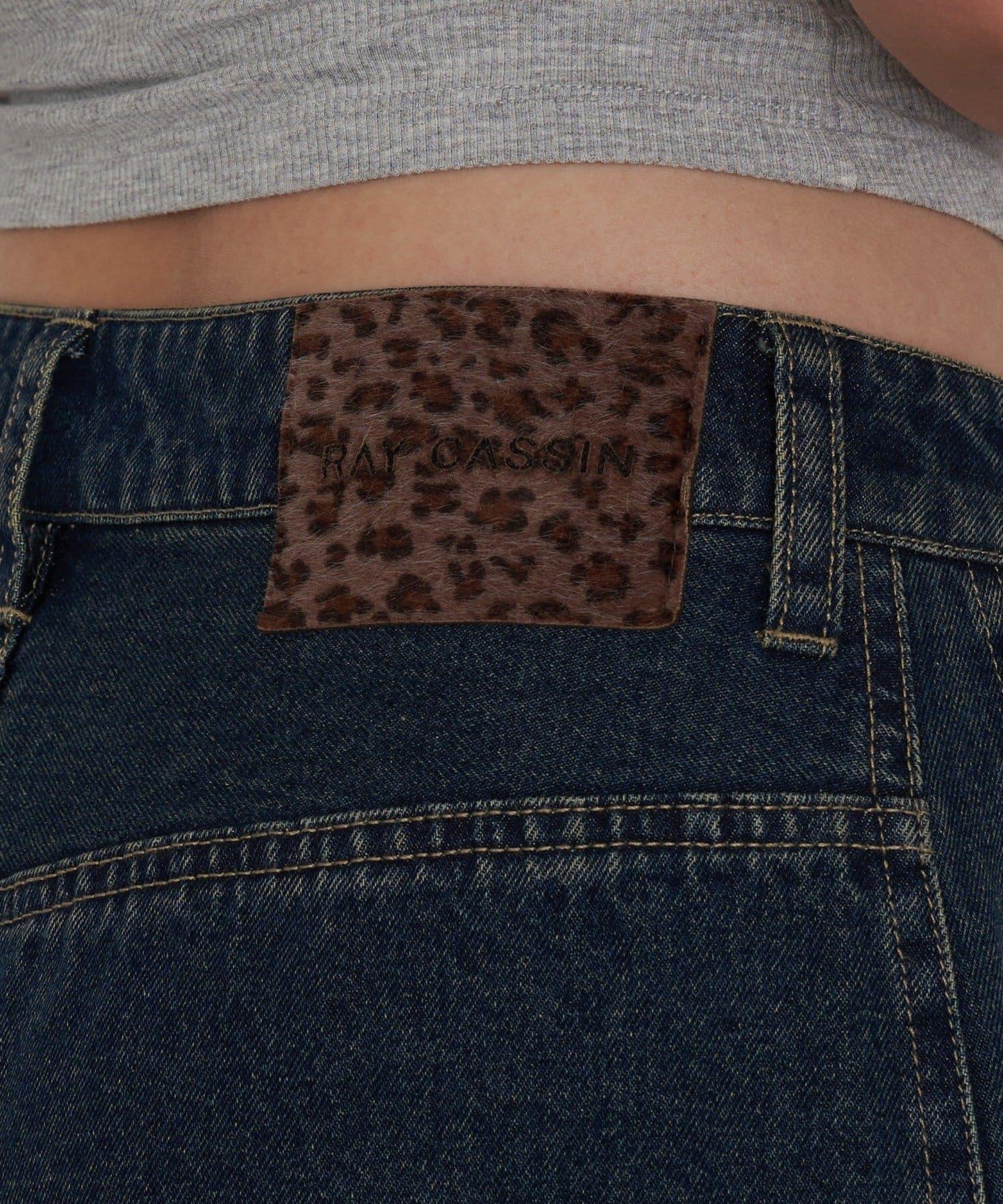 拼接設計牛仔褲