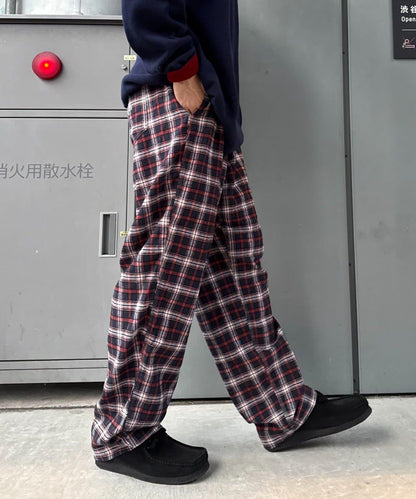 【PATTIPATTI】法蘭絨格子長褲