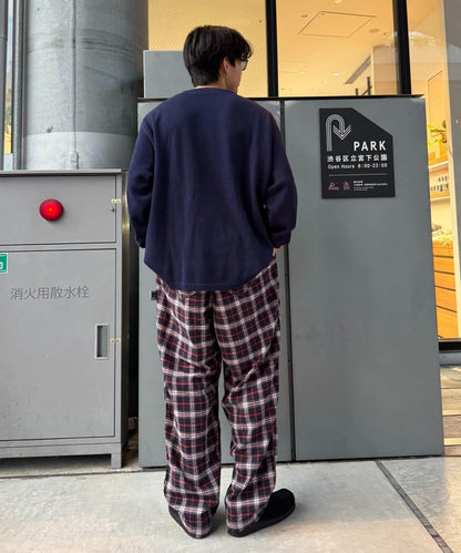【PATTIPATTI】法蘭絨格子長褲