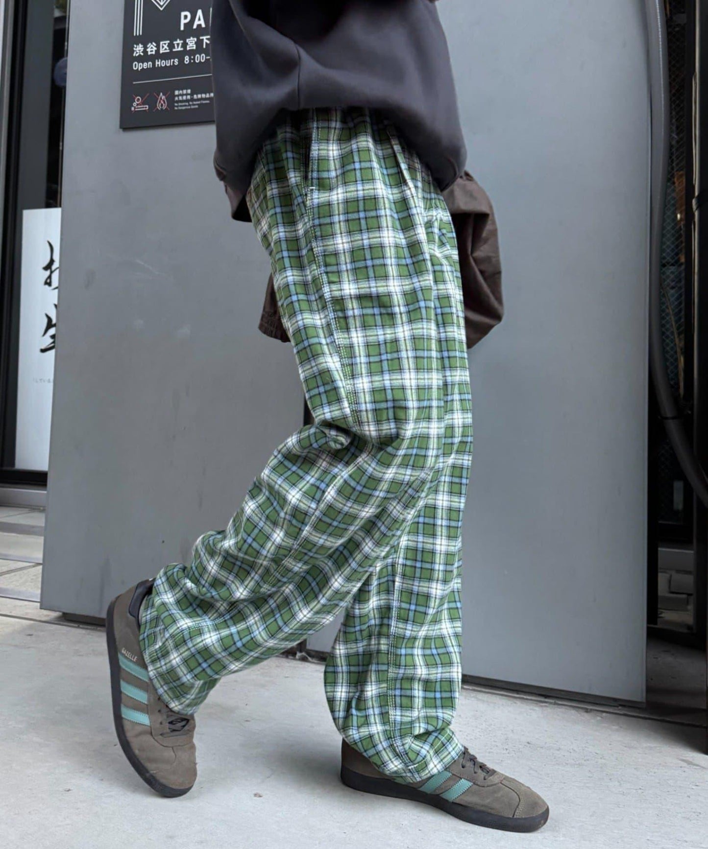 【PATTIPATTI】法蘭絨格子長褲