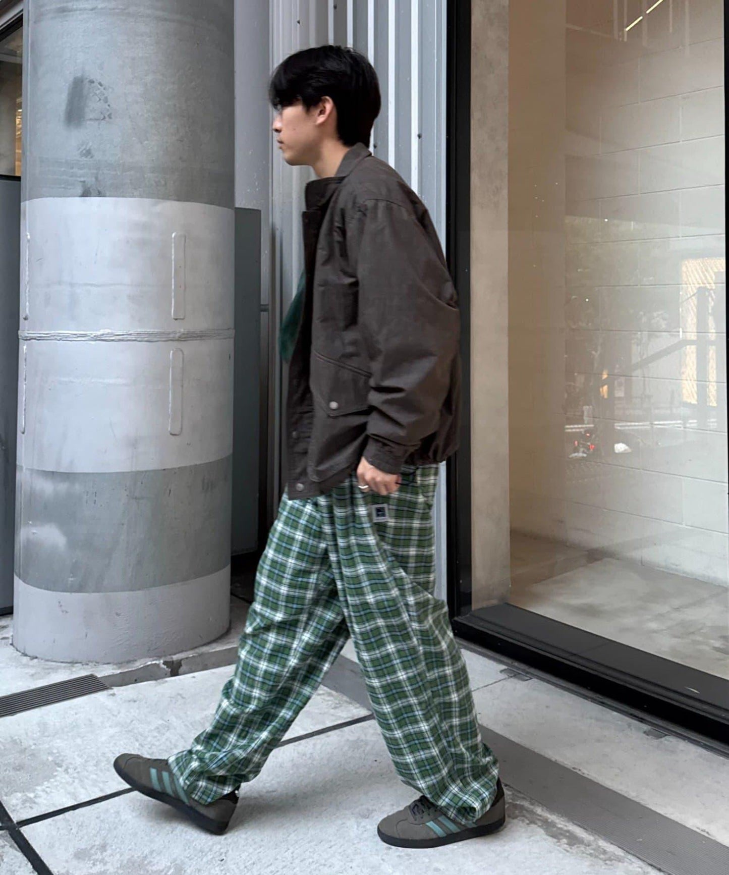 【PATTIPATTI】法蘭絨格子長褲