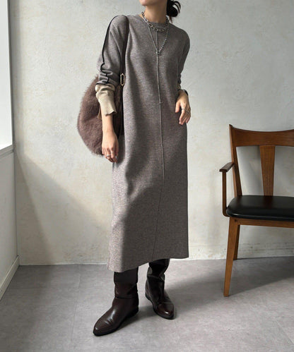 線條設計米蘭羅紋連衣裙