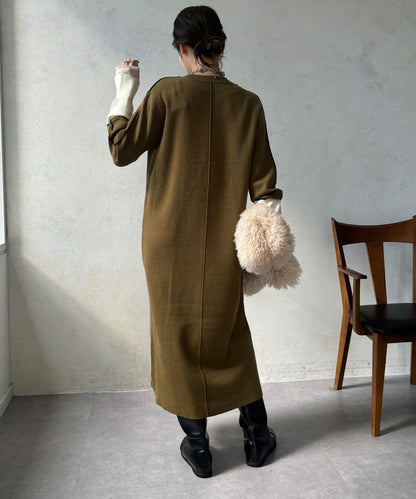 線條設計米蘭羅紋連衣裙