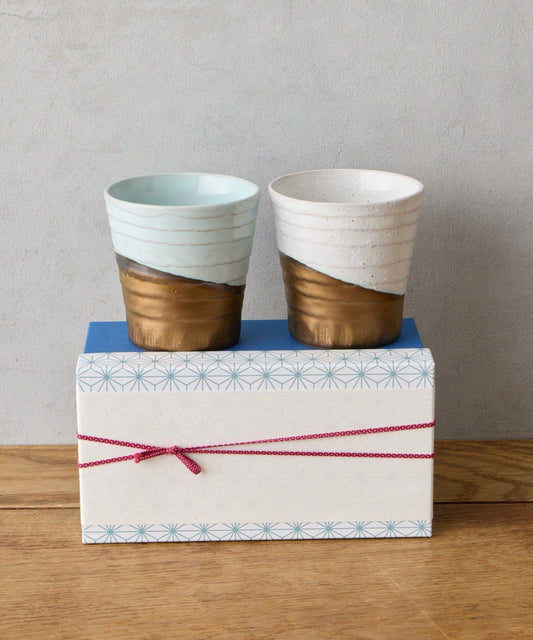 ハンナリ 波の華 ロックカップペアセット 翻譯結果： HANANARI 波之花威士忌杯對杯套裝