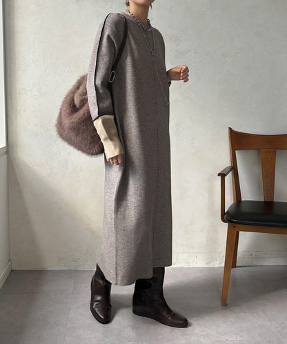 線條設計米蘭羅紋連衣裙