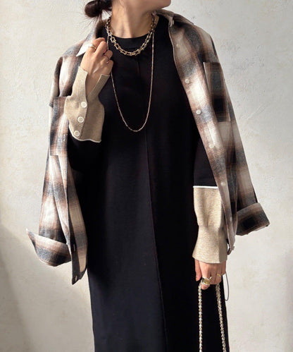 線條設計米蘭羅紋連衣裙