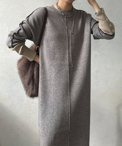 線條設計米蘭羅紋連衣裙