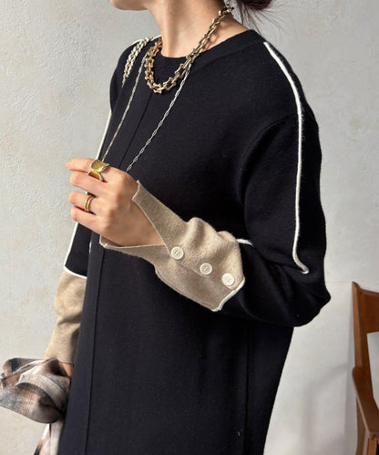 線條設計米蘭羅紋連衣裙