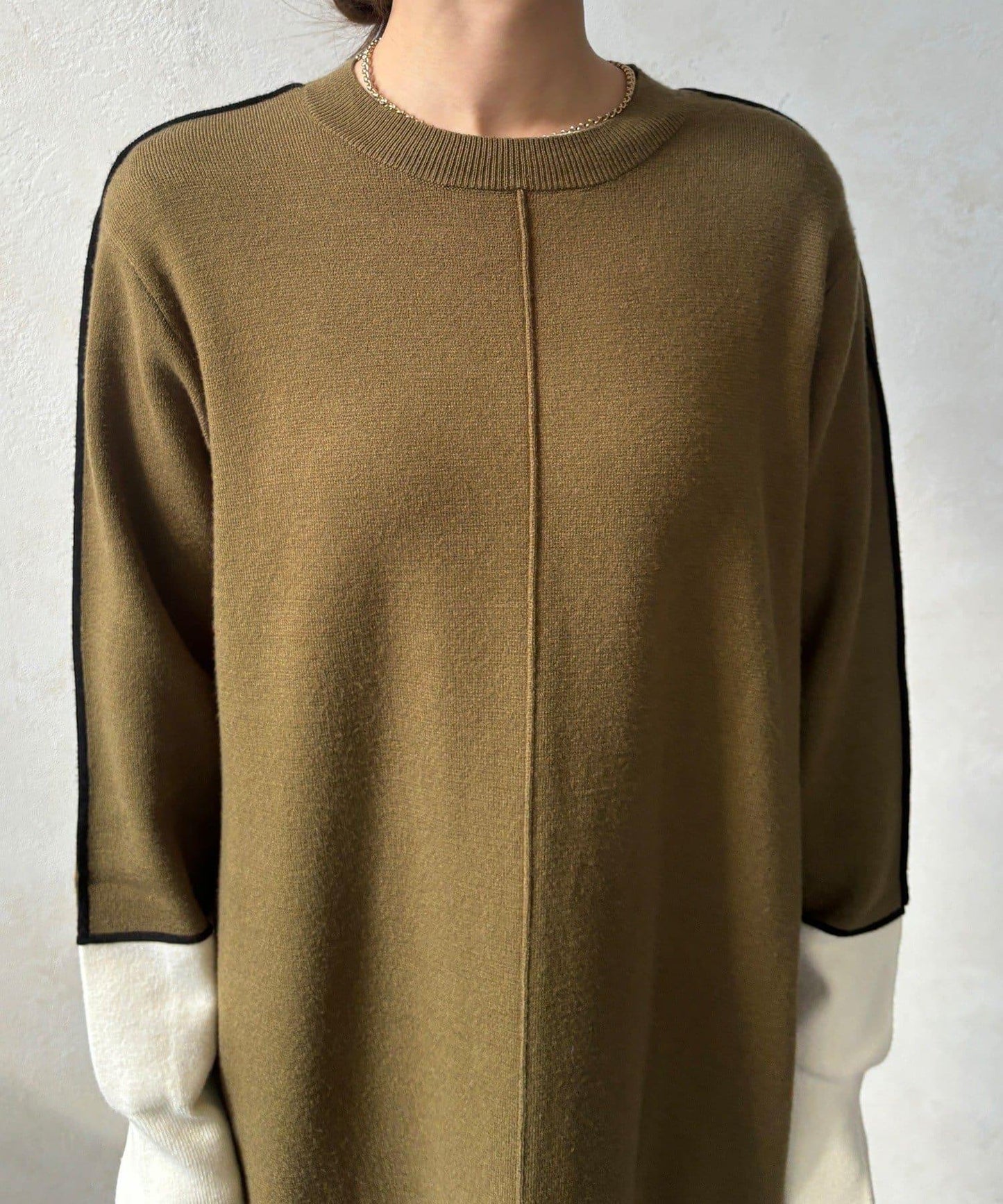 線條設計米蘭羅紋連衣裙