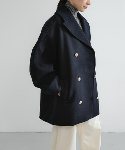 GANNI 雙排扣羊毛中長大衣
