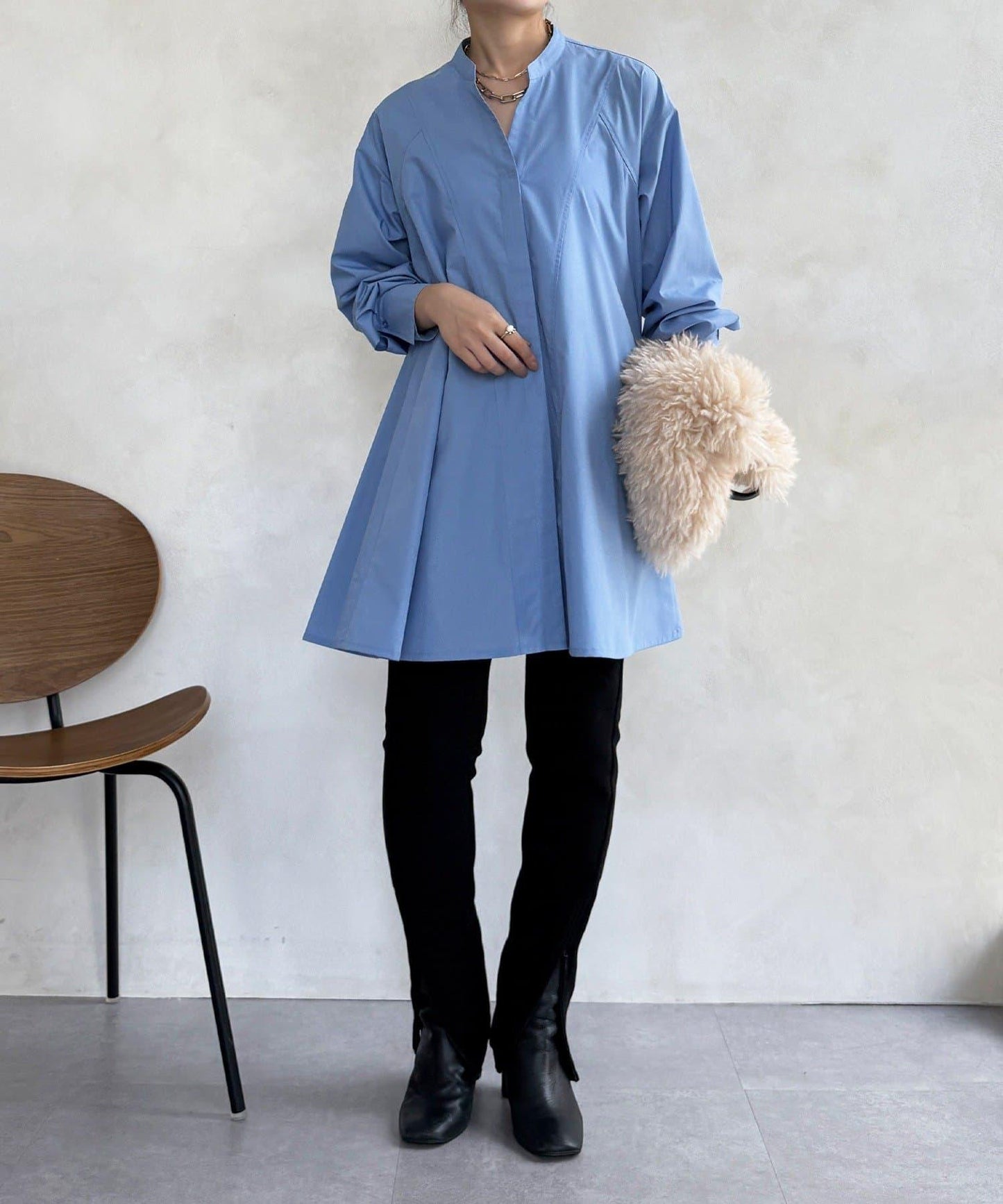 喇叭袖長款上衣