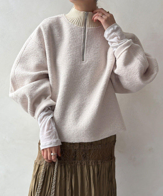 半拉鍊羊羔絨套頭衫
