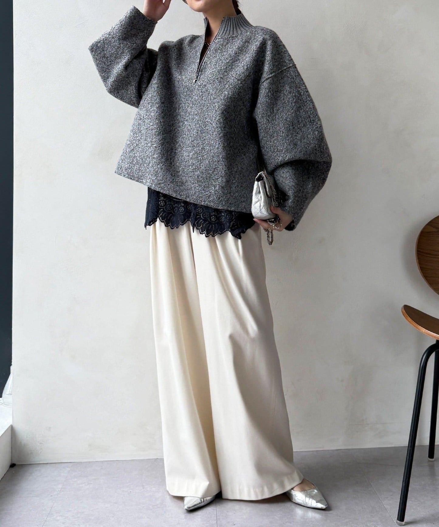 半拉鍊羊羔絨套頭衫