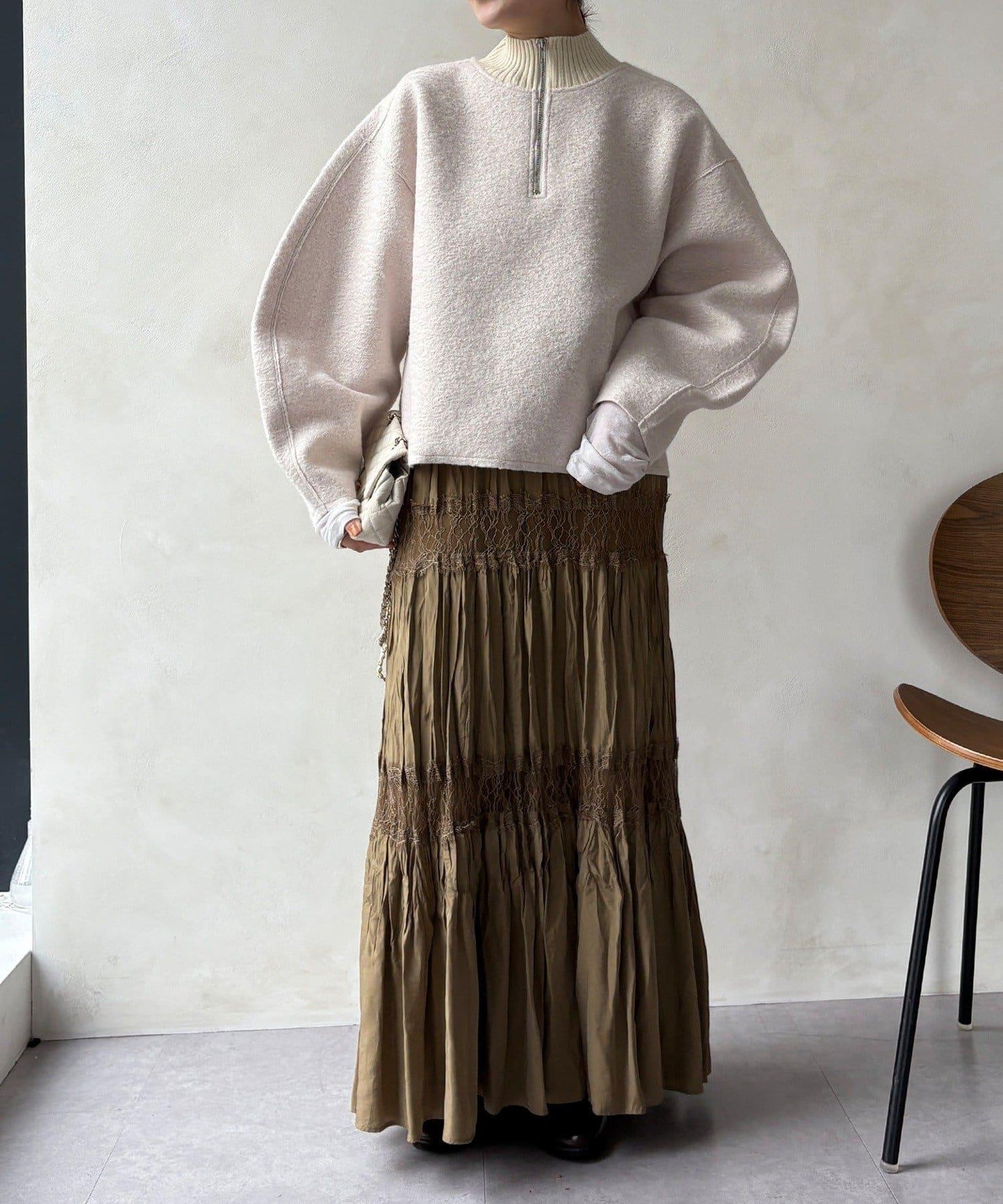 半拉鍊羊羔絨套頭衫