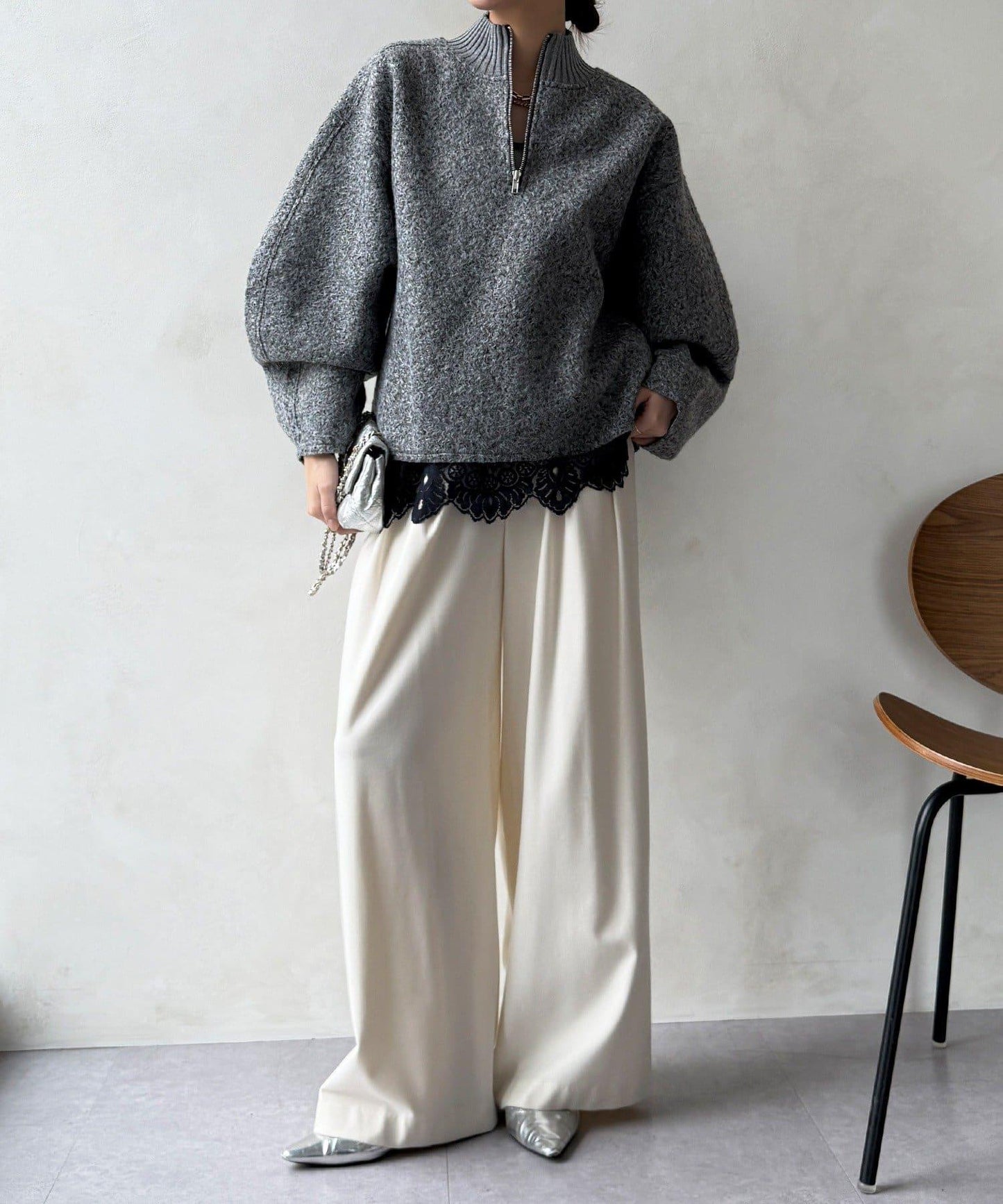 半拉鍊羊羔絨套頭衫