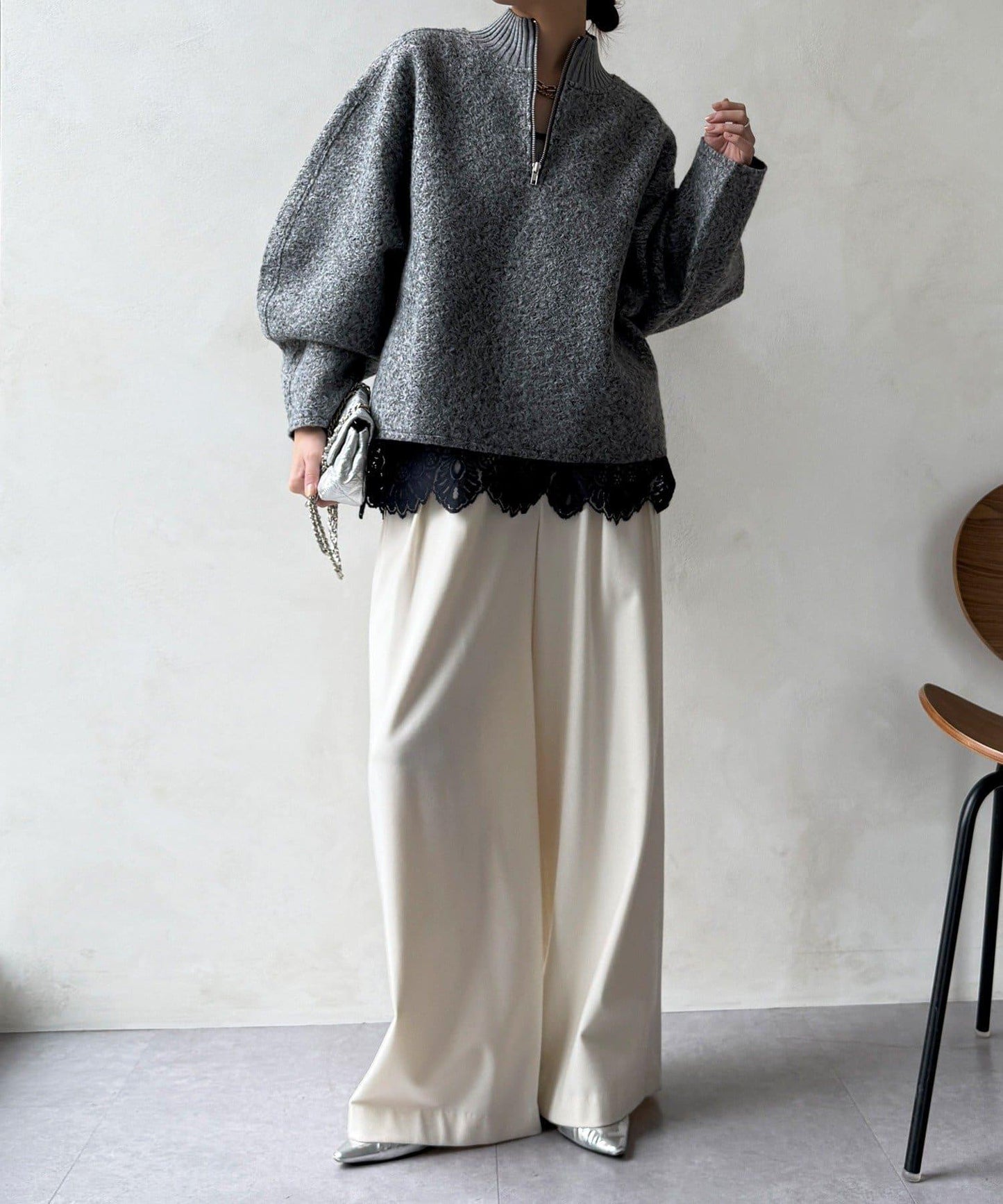 半拉鍊羊羔絨套頭衫