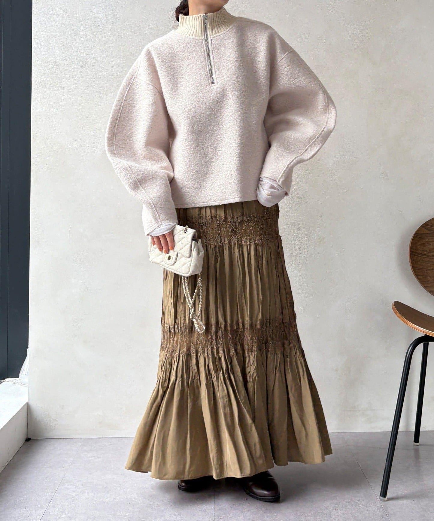 半拉鍊羊羔絨套頭衫