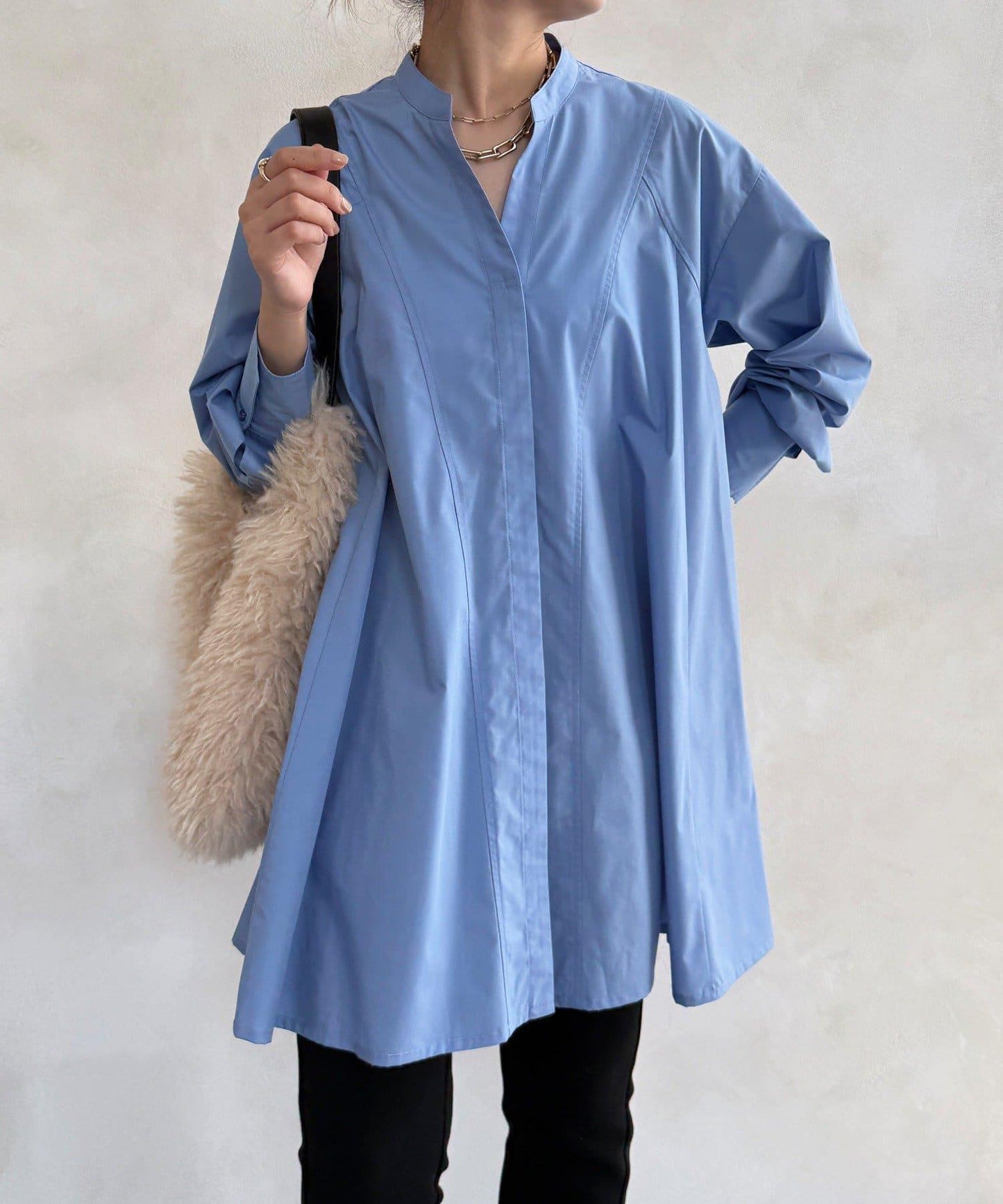 喇叭袖長款上衣