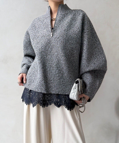 半拉鍊羊羔絨套頭衫