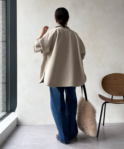 高腰雙排扣牛仔褲