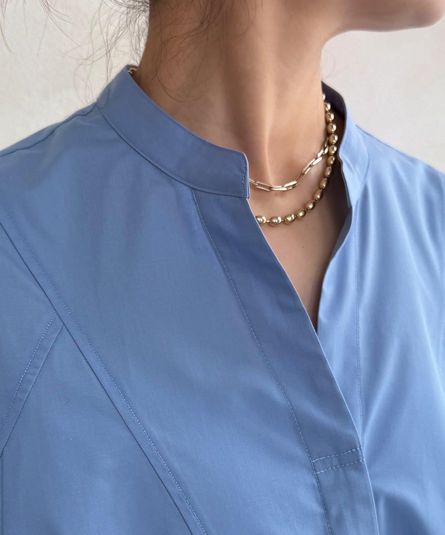 喇叭袖長款上衣