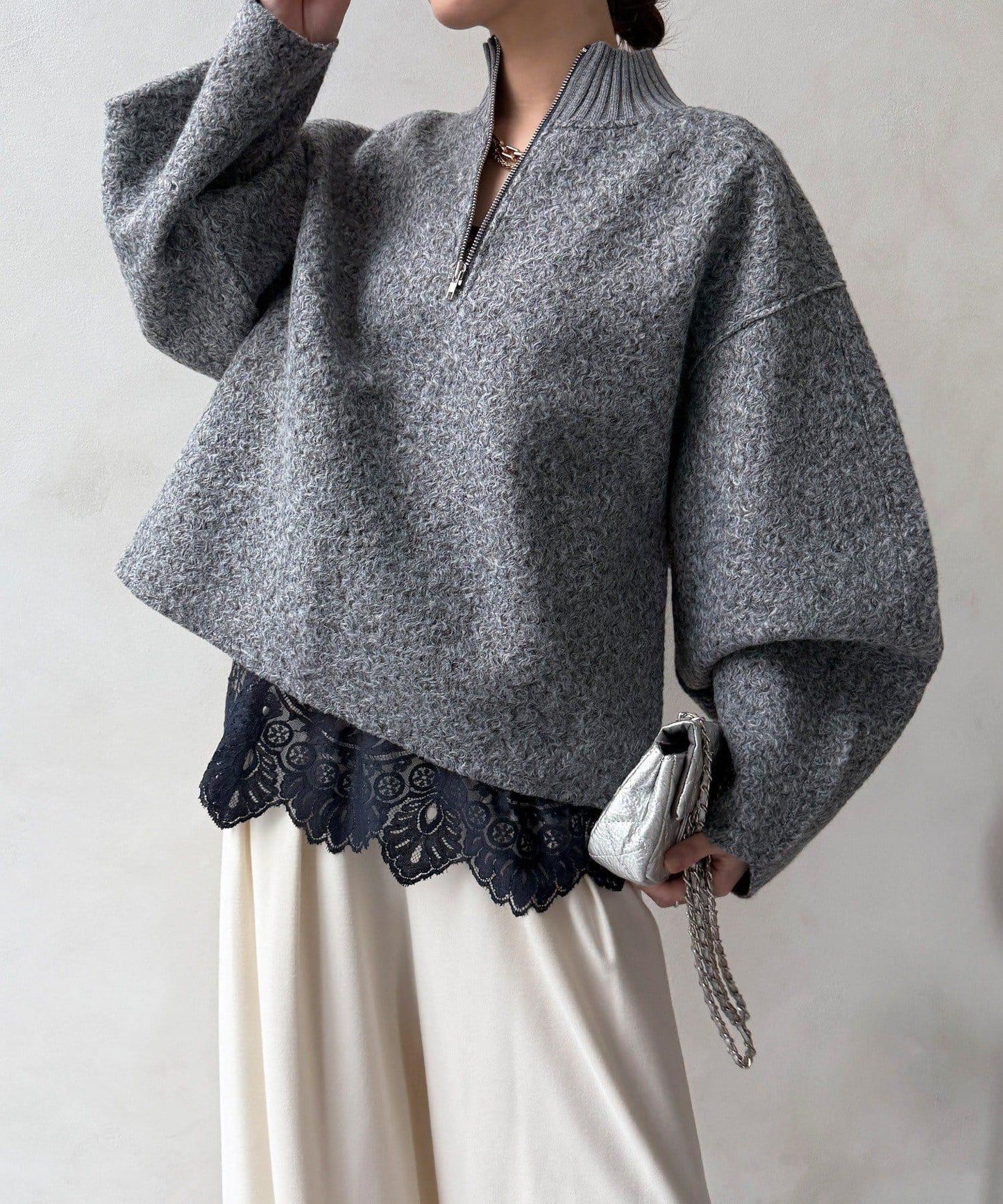 半拉鍊羊羔絨套頭衫