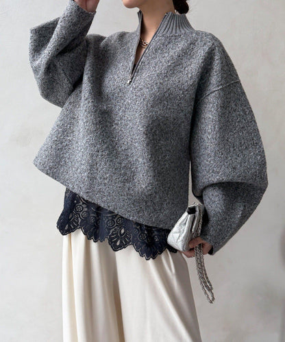 半拉鍊羊羔絨套頭衫